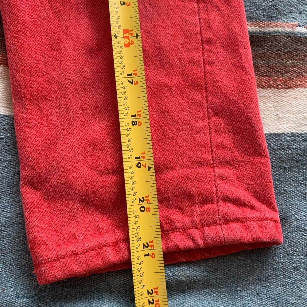 1980s Levi Strauss Red Button Snap Jeans Vintage Size 5 - Picture 7 of 11